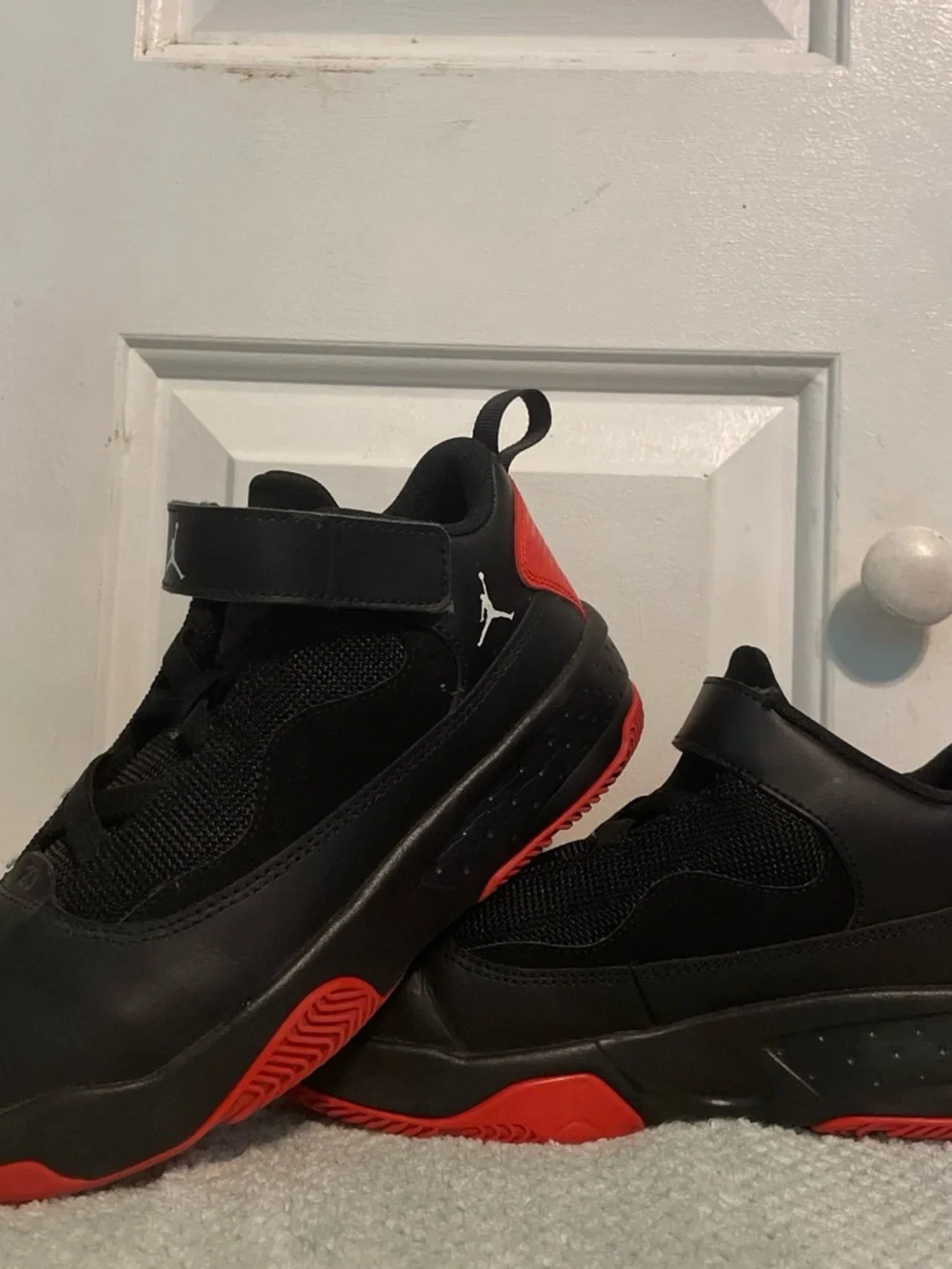 Jordan Kids Black and Red Sneakers